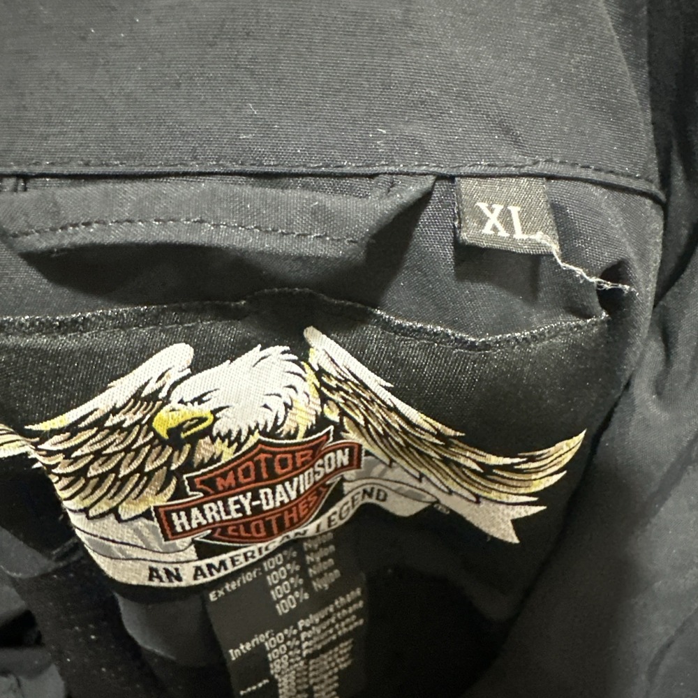 Harley-Davidson Men's Motorcycle Jacket Size‎ XL Black Gray Nylon Eagle Graphic - Picture 3 of 15